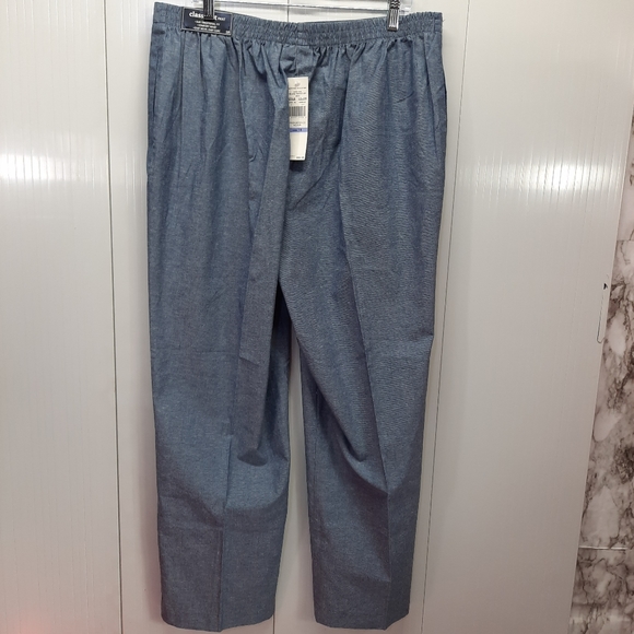 Alfred Dunner Blue Women's Classic Fit Pants Pull on Back Elastic size 18 - Picture 4 of 8